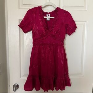 Shimmering Magenta Mini Dress